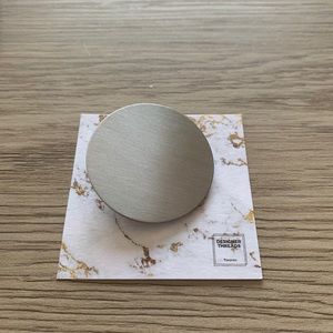 Silver Round Brushed Metal Hairpin Barrette